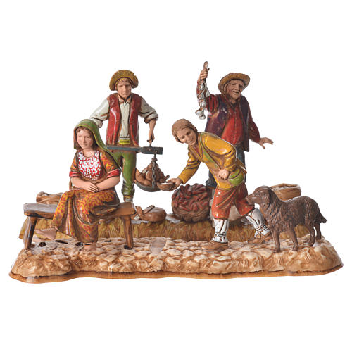 Market scene, nativity figurine, 10cm Moranduzzo, 2 pcs 1