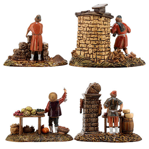 Composition with 4 nativity figurines, 10cm Moranduzzo 10