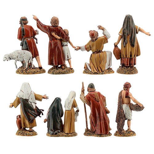 Shepherds with historic costumes, 8 nativity figurines, 10cm Moranduzzo 6
