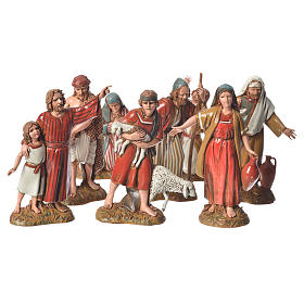 Crèche Moranduzzo: Bergers vêtements historiques 10 cm 8 pcs Moranduzzo