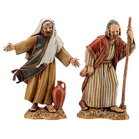 Shepherds with historic costumes, 8 nativity figurines, 10cm Moranduzzo