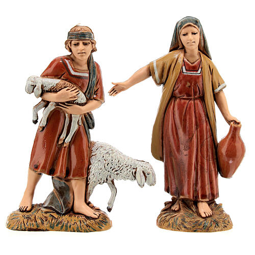Shepherds with historic costumes, 8 nativity figurines, 10cm Moranduzzo 5