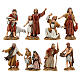 Shepherds with historic costumes, 8 nativity figurines, 10cm Moranduzzo s1