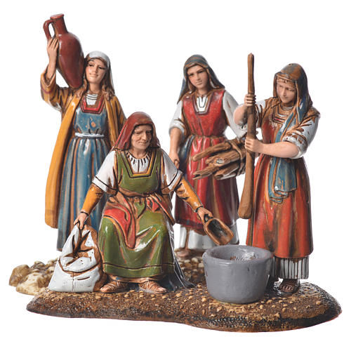 Women at the market, 2 nativity figurine, 10cm Moranduzzo 1