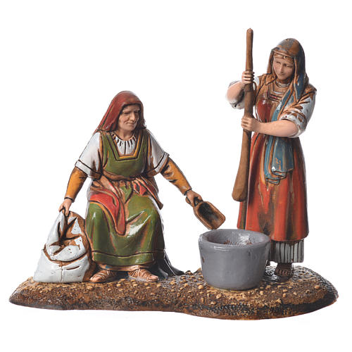Women at the market, 2 nativity figurine, 10cm Moranduzzo 3