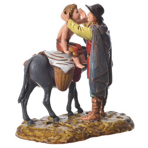 Group with characters and animals, 2 nativity figurines, 10cm Moranduzzo 3