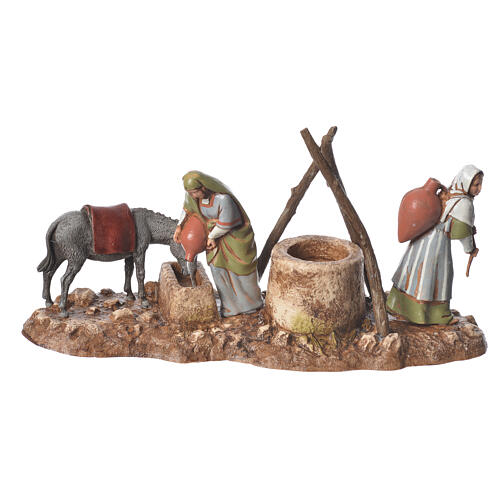 Duas cenas para presépio Moranduzzo com figuras altura média 10 cm: mulheres junto ao poço e cameleiros 3