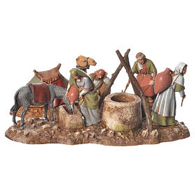 Women at the well and camel drivers, 2 nativity figurine, 10cm Moranduzzo