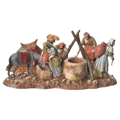 Women at the well and camel drivers, 2 nativity figurine, 10cm Moranduzzo 1