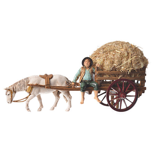 Man on cart 10cm 3 figurines, Moranduzzo nativity scene 7