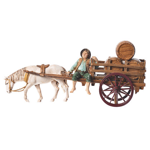 Man on cart 10cm 3 figurines, Moranduzzo nativity scene 8
