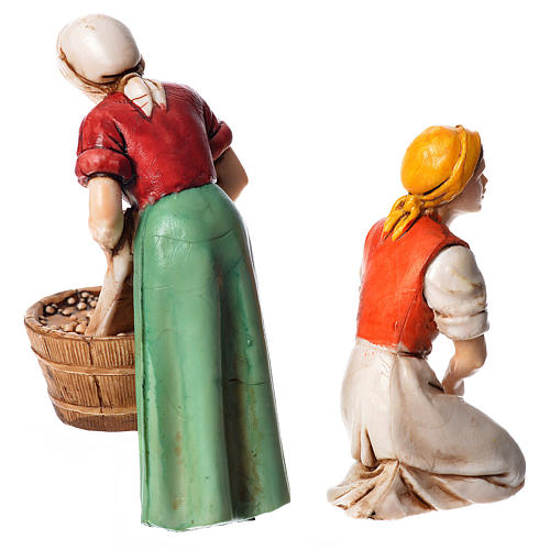 Woman milking and washerwoman, nativity figurines, 10cm Moranduzzo 2