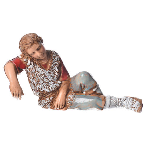 Shepherd sleeping, nativity figurine, 10cm Moranduzzo 1