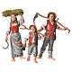 Family of farmers, 3 nativity figurines, 10cm Moranduzzo s1