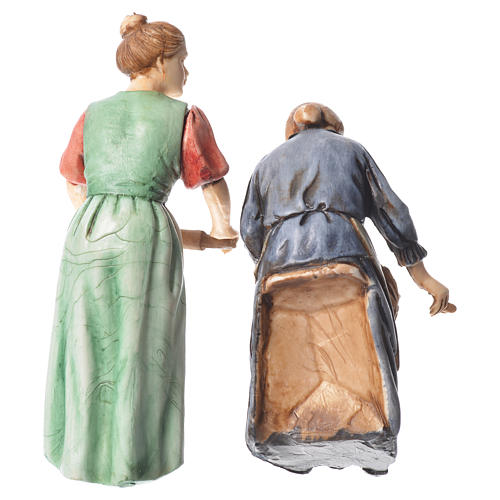 Woman with rolling pin and woman sitting, nativity figurines, 10cm Moranduzzo 2