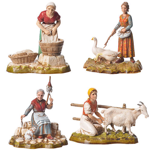 Women and trades 4 nativity figurines, 10cm Moranduzzo 1