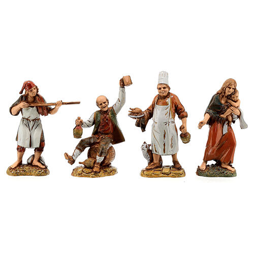 Shepherds, 4 nativity figurines, 10cm Moranduzzo 1