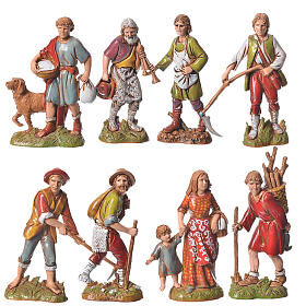 Shepherds, classic colours, 8 nativity figurines, 10cm Moranduzzo