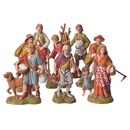 Shepherds, classic colours, 8 nativity figurines, 10cm Moranduzzo 6