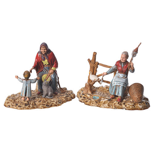 Old ladies, nativity figurines 2 pieces, 10cm Moranduzzo 1