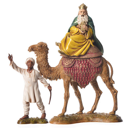 Trzej Królowie i ujeżdżajacy wielbłądy 10 cm Moranduzzo 6 szt. 2