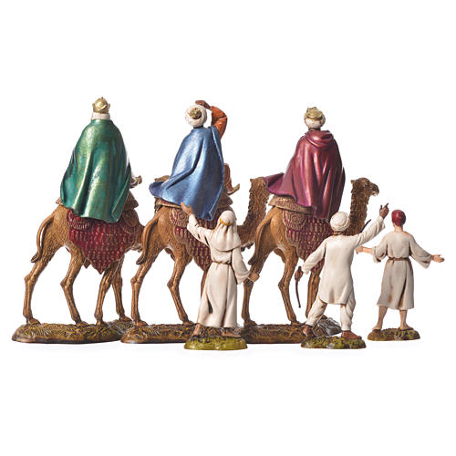 Trzej Królowie i ujeżdżajacy wielbłądy 10 cm Moranduzzo 6 szt. 5