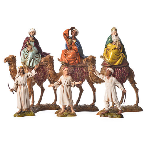 Wise men and camels nativity figurines 6 pieces, 10cm Moranduzzo 1