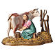 Milking scene nativity figurine 10cm Moranduzzo s1