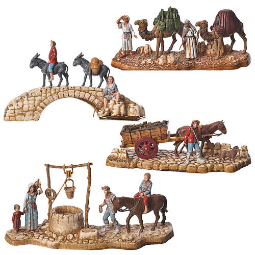 Composition of nativity figurines, 4pieces, 6cm Moranduzzo 1