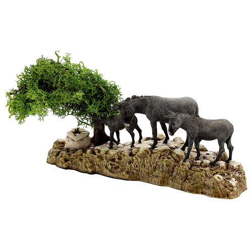 Santons De Crèche Moranduzzo - Lot De 5 Animaux + 1 Feu, 10 Cm, Peints à La Main, Indestructibles, Made In Italy