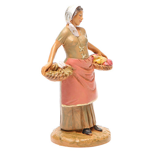 Mujer con cesta fruta 12 cm belén Fontanini 4