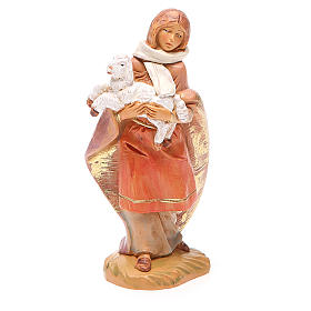 Pastorello pecora in braccio 12 cm Fontanini