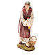 Shepherdess with hen in painted resin 12cm affordable Landi Collection s1