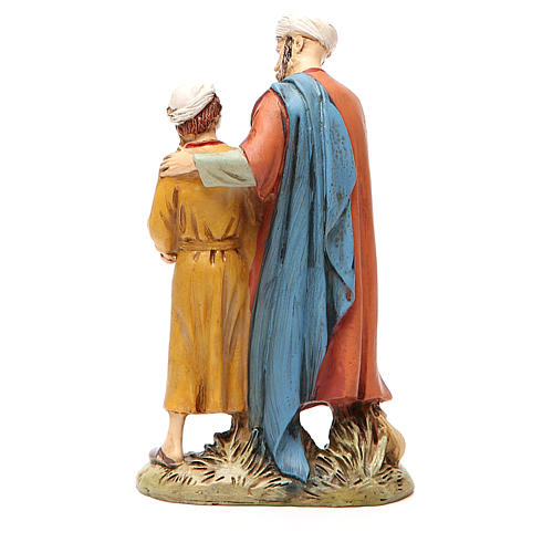 Man and child with dove in painted resin 12cm Martino Landi Collection 2