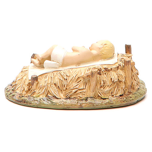 Baby Jesus with cradle in painted resin 16cm Landi Collection 3