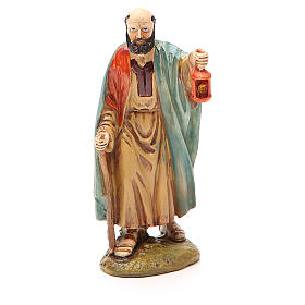 Pastor com lanterna resina pindata 12 cm Linha Martino Landi