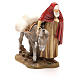 Nativity scene statue wayfarer with donkey in resin hand painted 12 cm Martino Landi brand s2