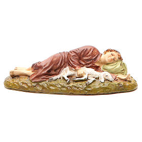 Pastor adormecido resina pindata Linha Martino Landi para Presépio com figuras de altura média 12 cm