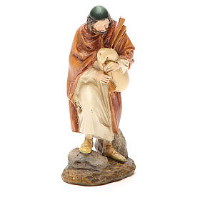 Shepherd with bagpipe in painted resin 12cm Martino Landi Collection