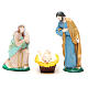 Nativity with 3 figurines in coloured PVC 10cm s2