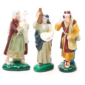 Group of 3 shepherds in painted PVC 10cm