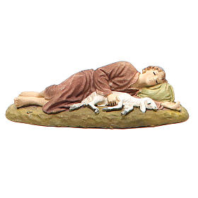 Pastor adormecido resina pintada 10 cm Linha Landi