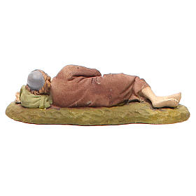 Sleeping shepherd in painted resin 10cm Landi Collection