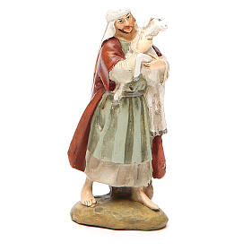 Shepherd with sheep in painted resin 10cm Landi Collection