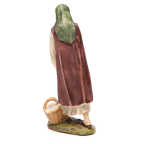 Shepherdess with hen in painted resin 10cm affordable Landi Collection 2