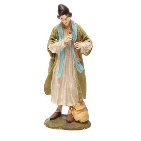 Shepherd with fife in painted resin 10cm affordable Landi Collection