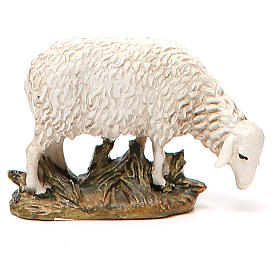 Sheep looking down in painted resin, 10cm Martino Landi Nativity