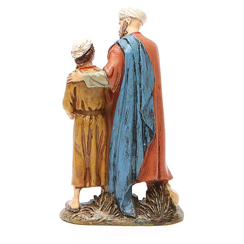 Nativity scene statue man and child with dove in resin hand painted 10 cm Martino Landi brand 2