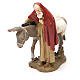 Nativity scene statue wayfarer with donkey in painted resin 10 cm low cost Landi brand s1