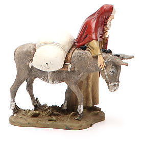 Voyageur avec âne résine peinte 10 cm gamme M. Landi